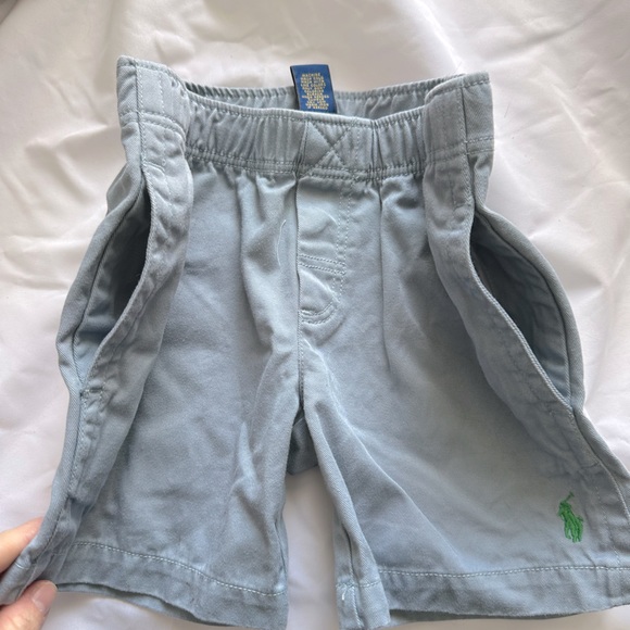 Boy 3T/3 Light Blue/grayish Cotton Shorts Elastic Waste - Picture 7 of 8